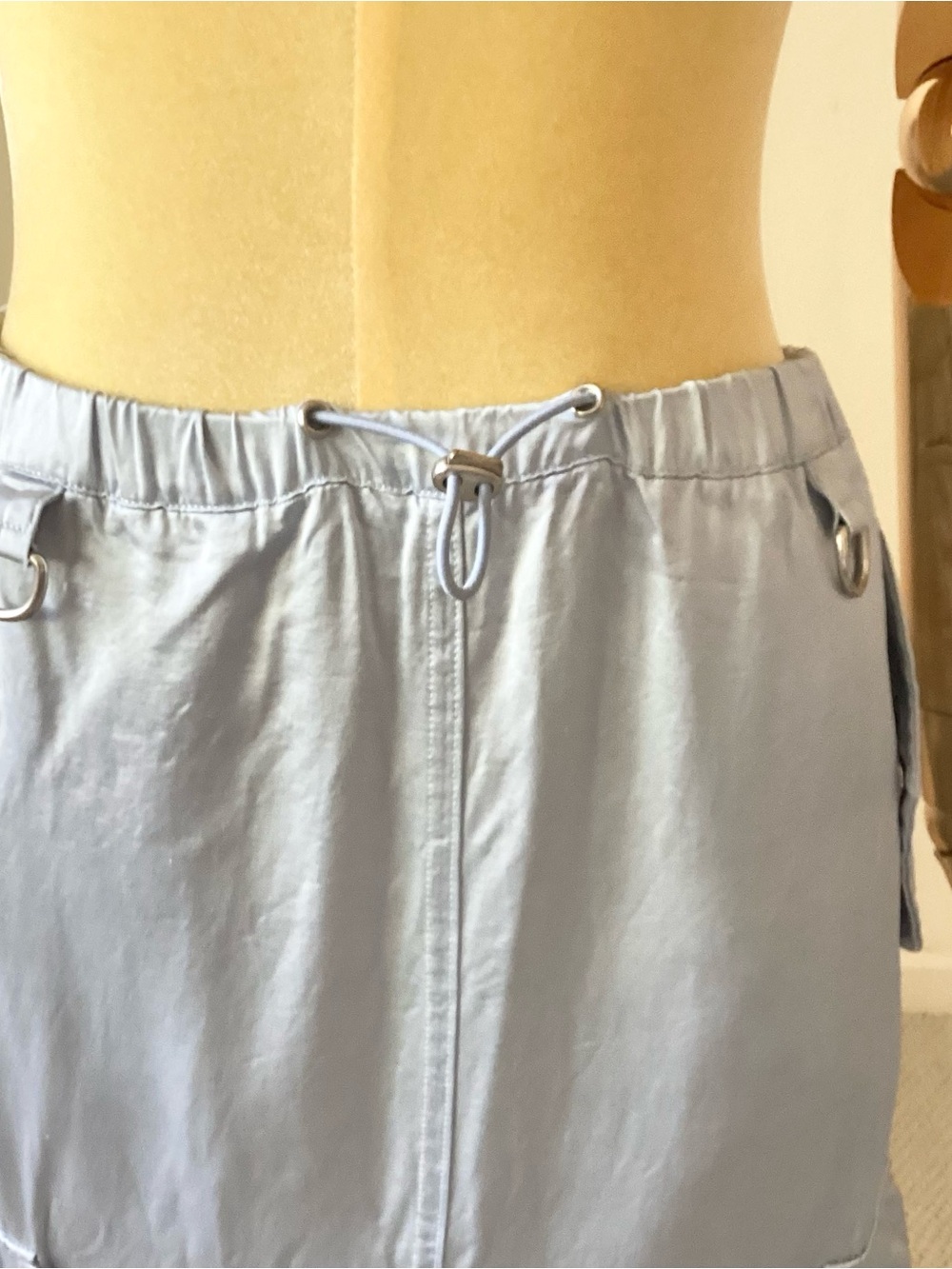 Coperni Light Blue Silk Cargo Maxi Skirt SZ 2 - Picture 5 of 8